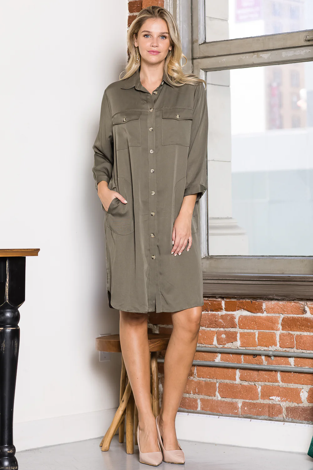 Taylor Tencel Shirt Tunic Dress - Image 20