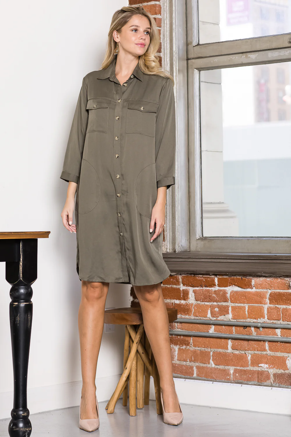 Taylor Tencel Shirt Tunic Dress - Image 4