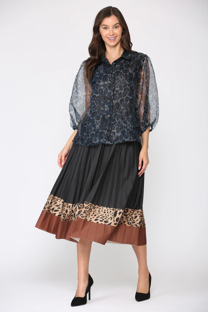 Wenda Chiffon Animal Print Top - Image 5