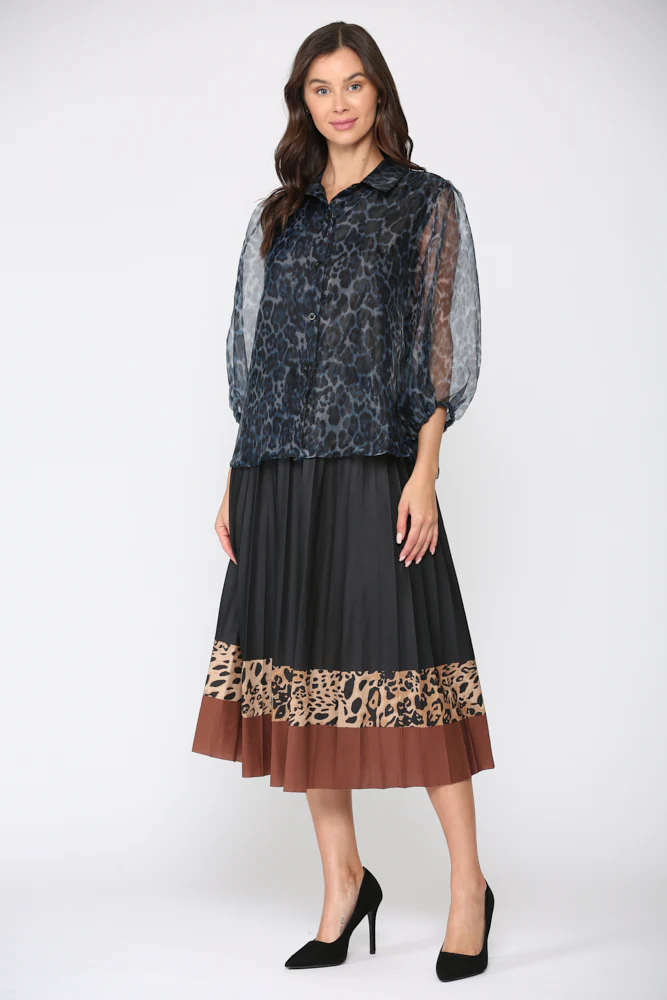 Wenda Chiffon Animal Print Top - Image 6