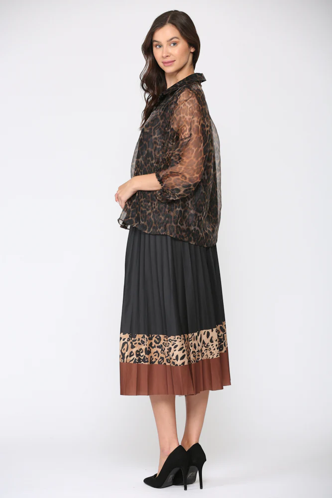 Wenda Chiffon Animal Print Top - Image 8