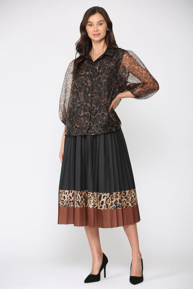 Wenda Chiffon Animal Print Top - Image 9