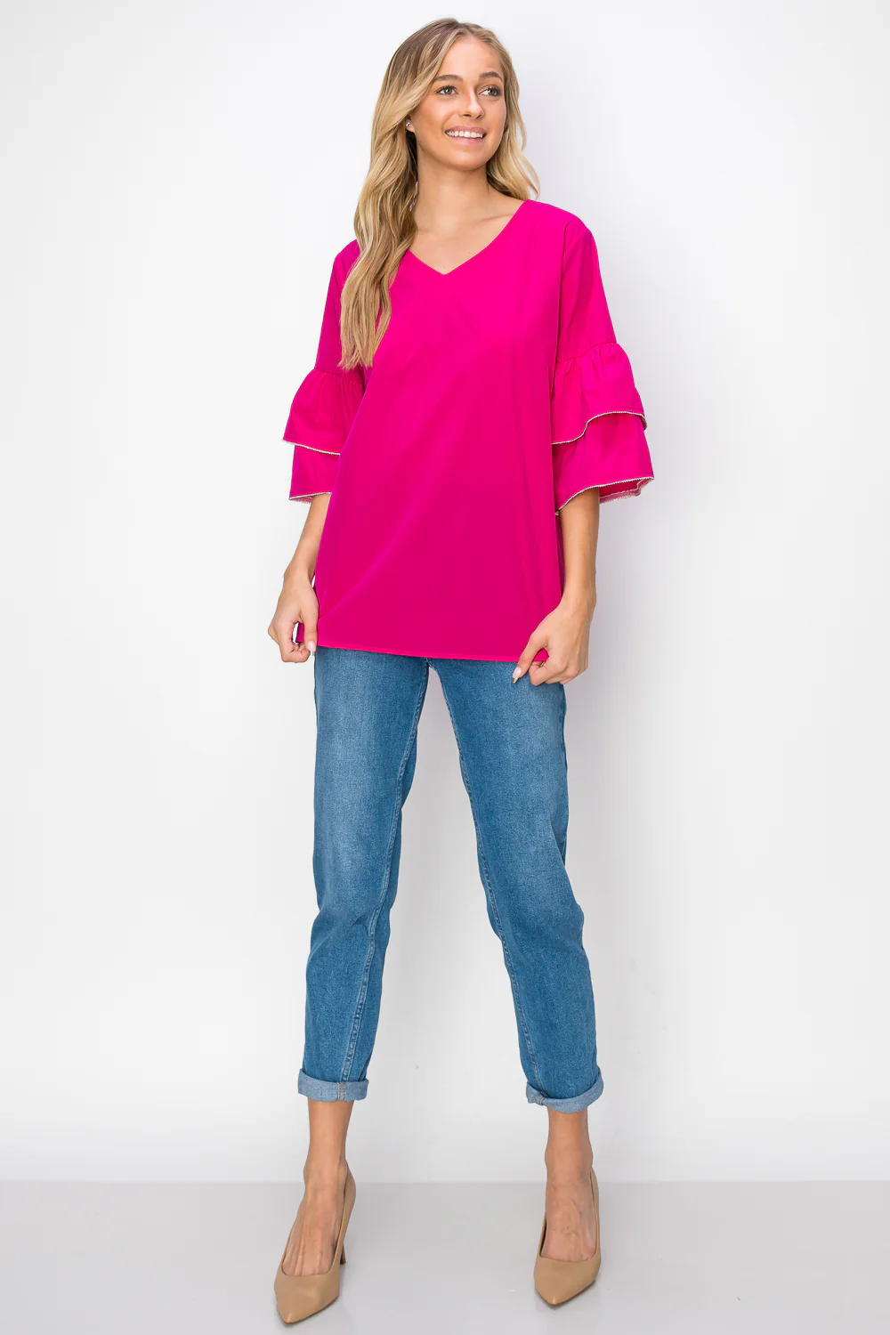 Wesenia Top with Ruffled Trimmed Beading - Image 18