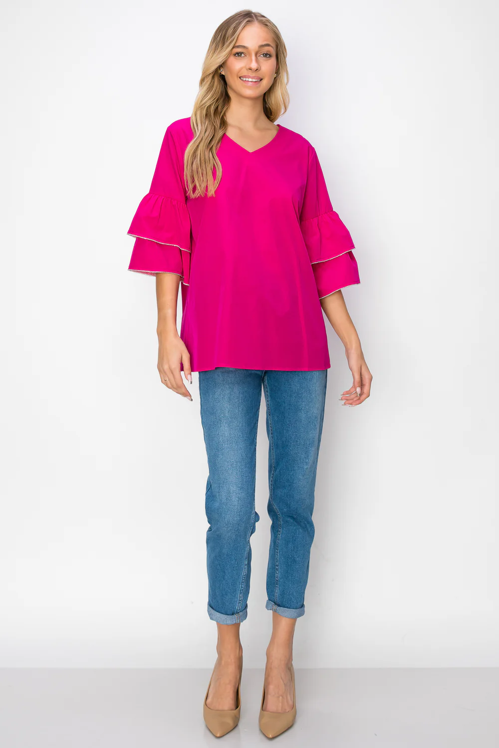 Wesenia Top with Ruffled Trimmed Beading - Image 20