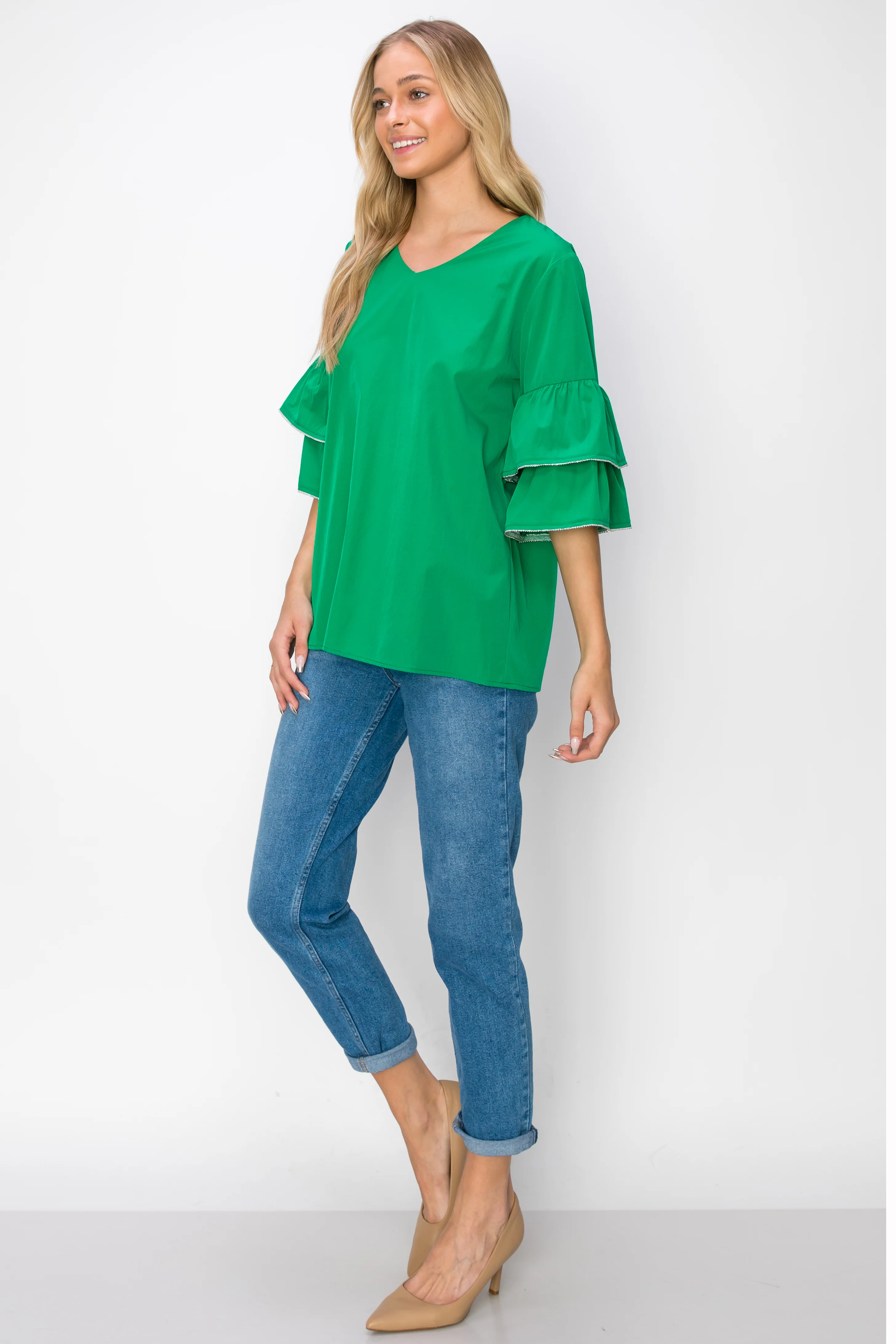 Wesenia Top with Ruffled Trimmed Beading - Image 22