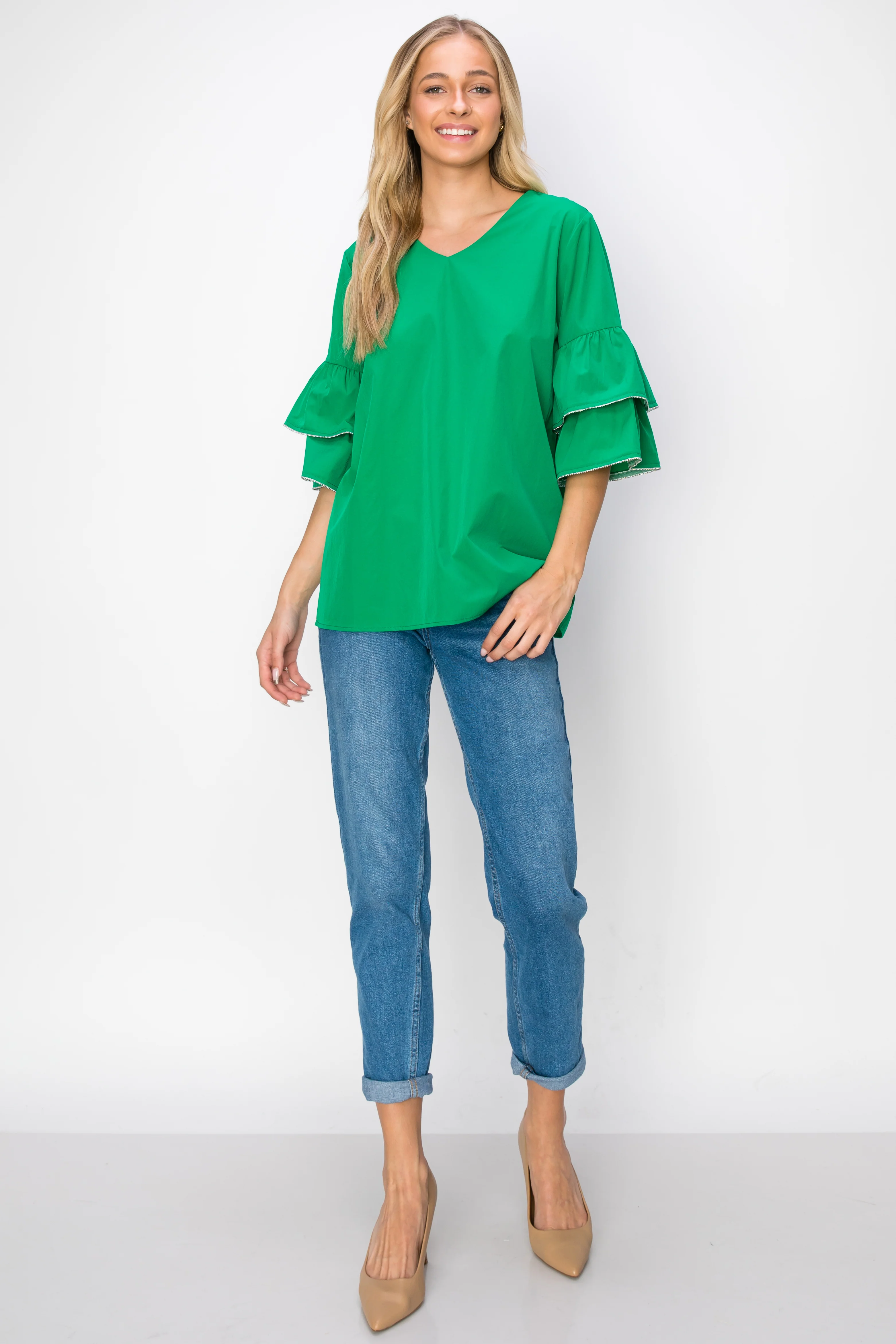 Wesenia Top with Ruffled Trimmed Beading - Image 23