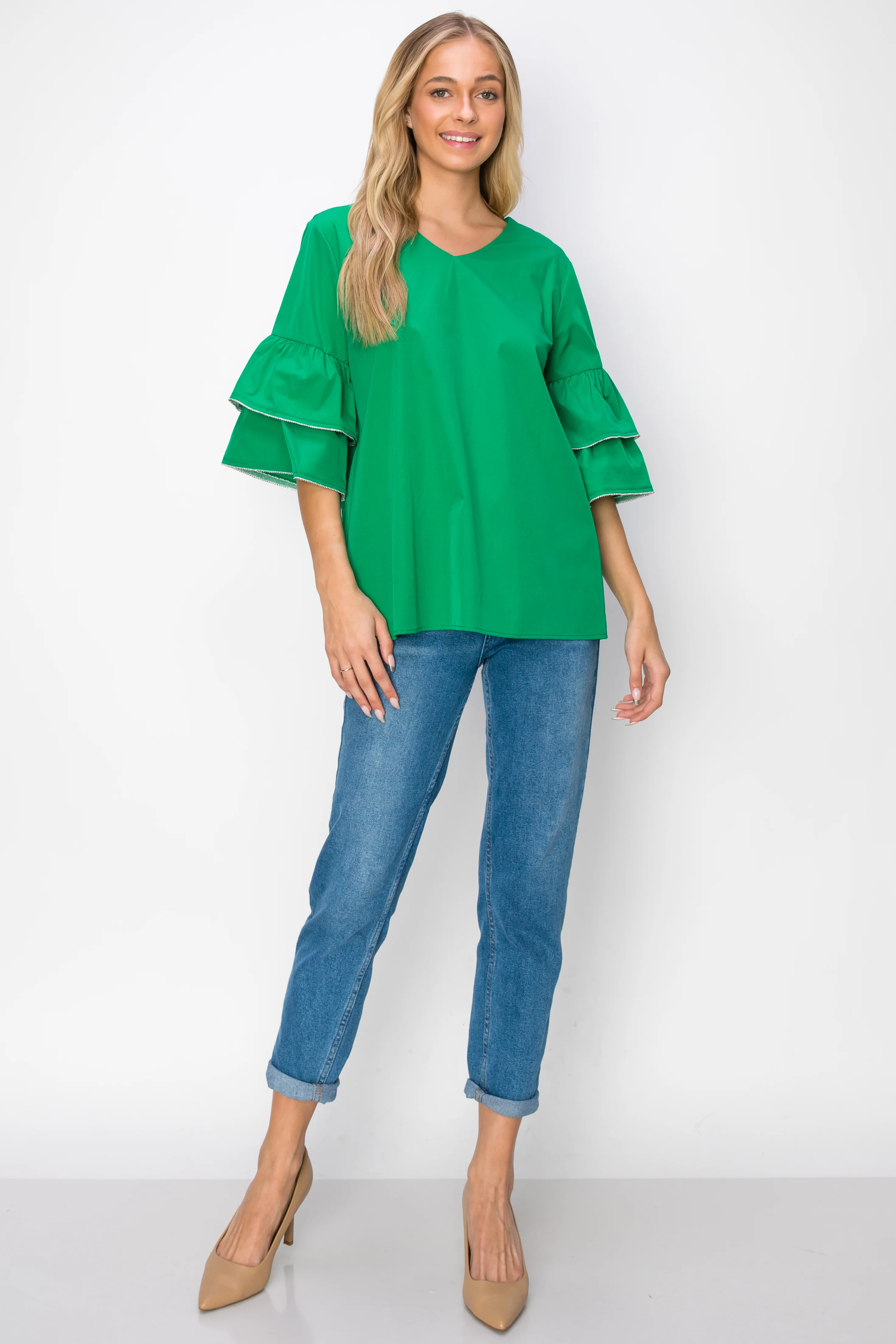 Wesenia Top with Ruffled Trimmed Beading - Image 24