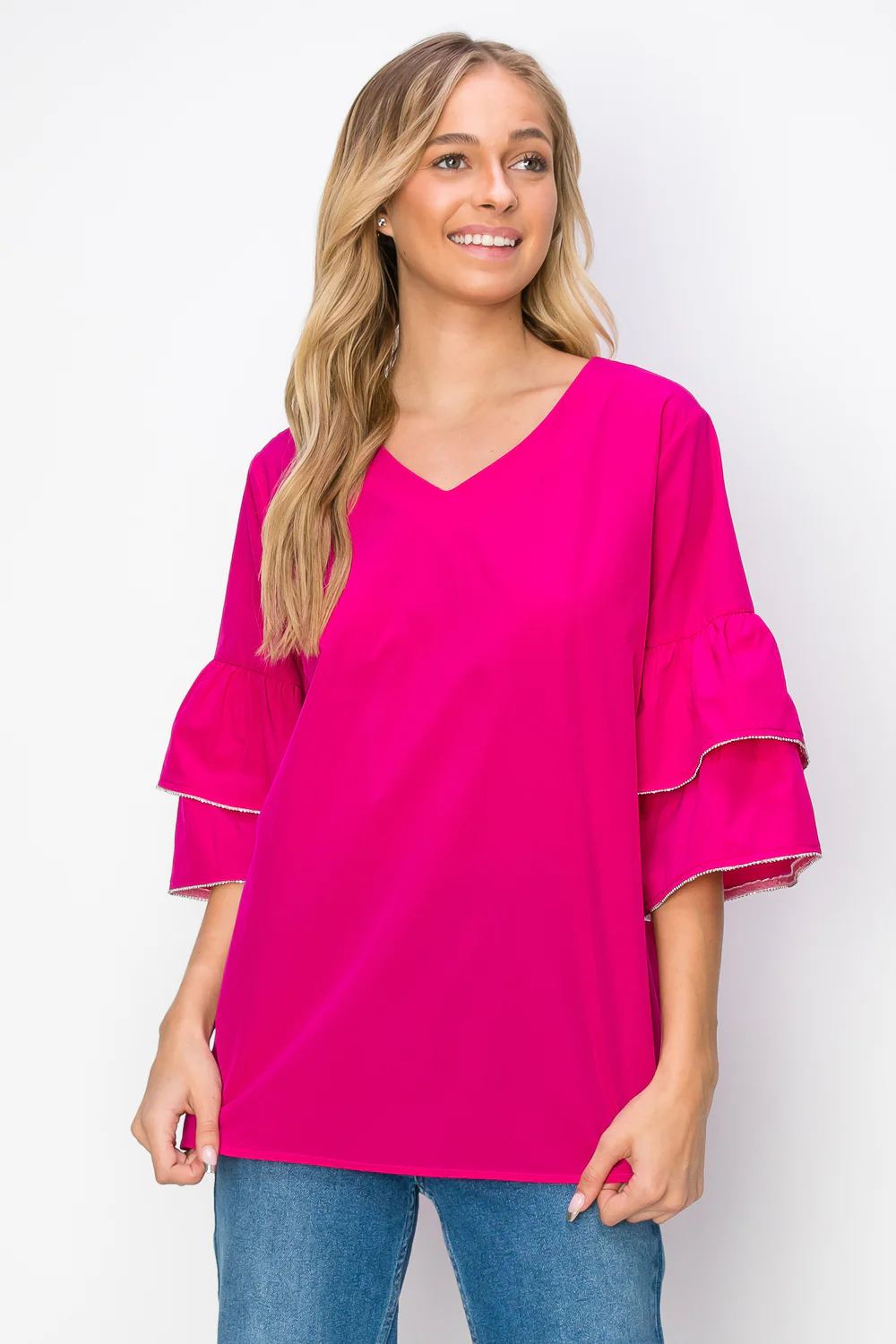 Wesenia Top with Ruffled Trimmed Beading - Image 3