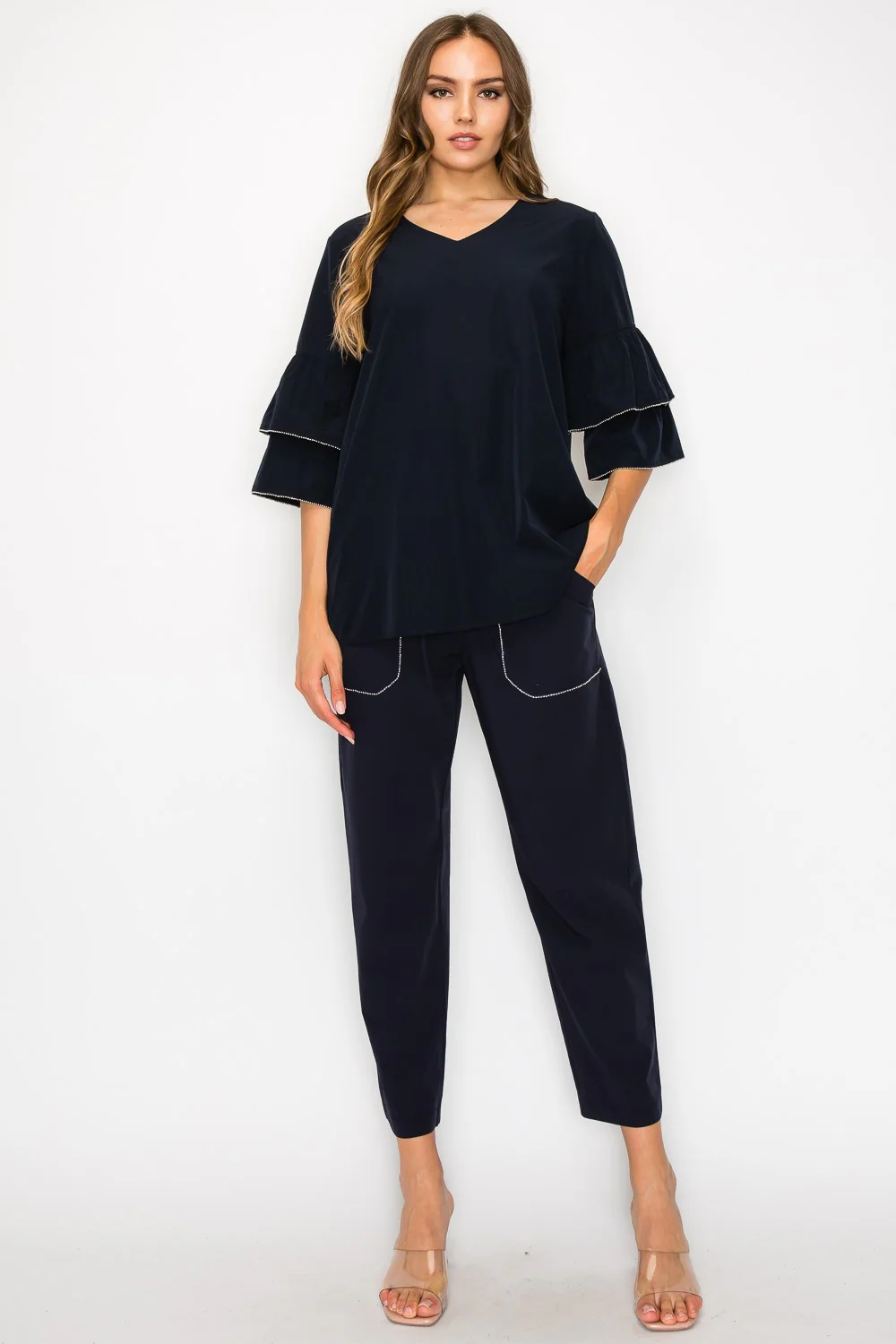 Wesenia Top with Ruffled Trimmed Beading - Image 5