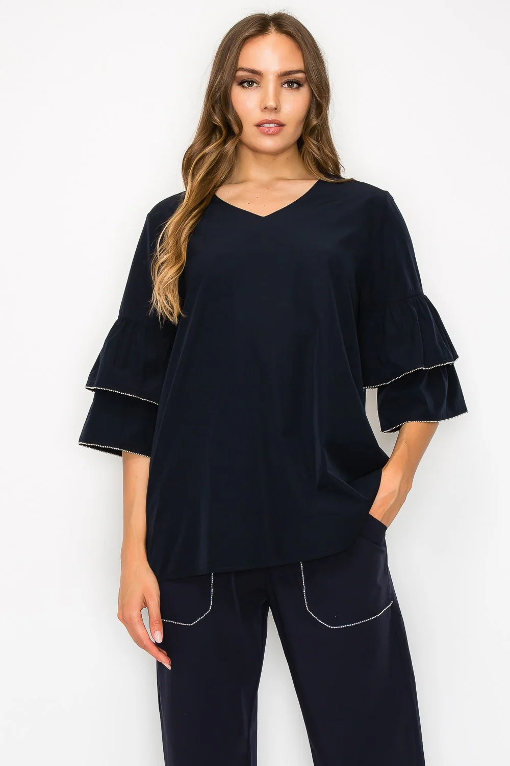 Wesenia Top with Ruffled Trimmed Beading - Image 6