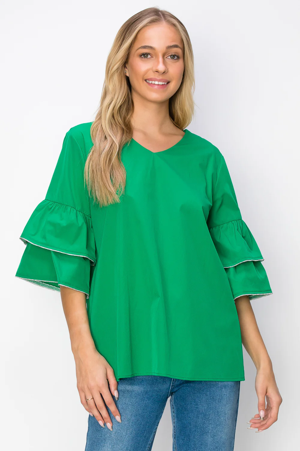 Wesenia Top with Ruffled Trimmed Beading - Image 8