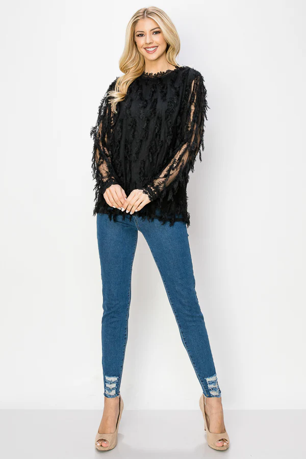 Whitney Woven Feathered Top - Image 5