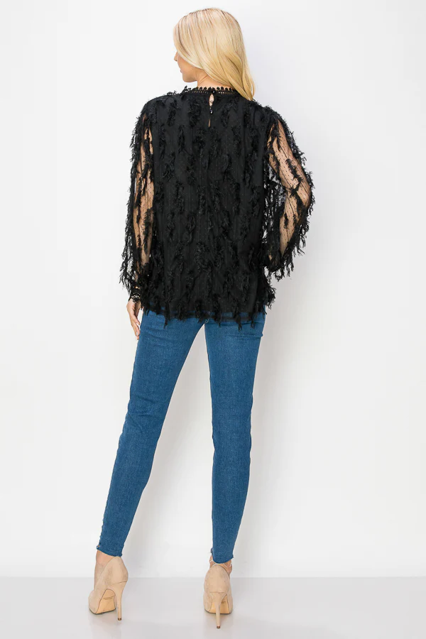 Whitney Woven Feathered Top - Image 7