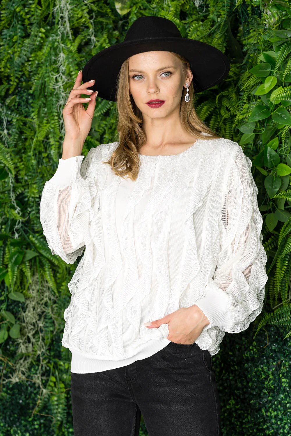 Wynette Woven Ruffled Top - Image 10